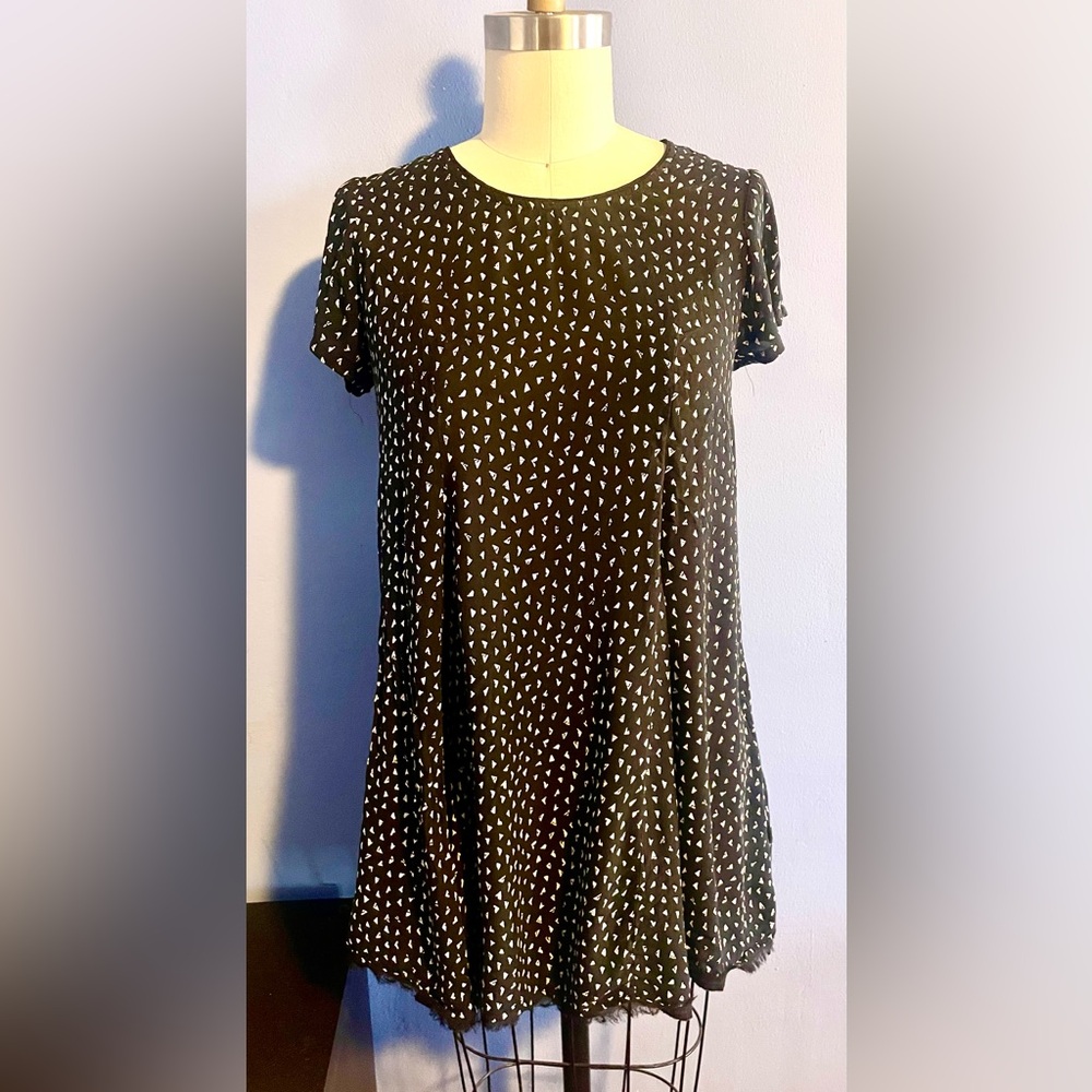 Black and White Patterned Women's Mini Dress